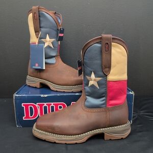 Durango Rebel Texas Flag Steel Toe Western Men's Work Boots US 9M Brown DB021